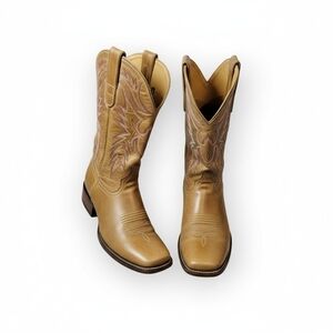 Tin Haul Co. Women’s Western Cowboy Boots Tan Distressed Leather Square Toe